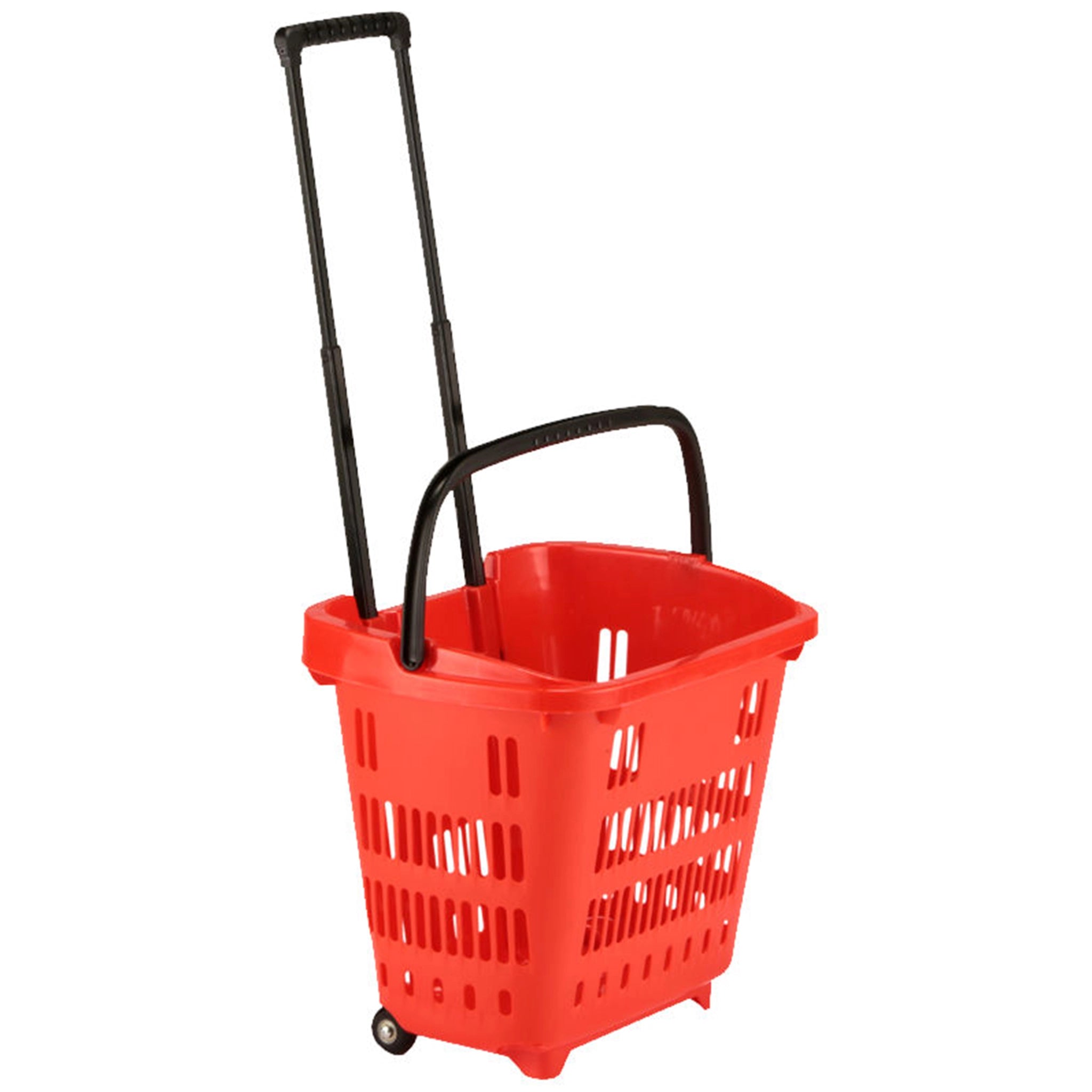 34-liter shopping basket with wheels and extendable handle