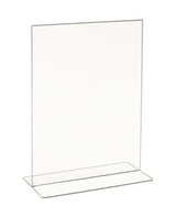 T shape sign holder 5.5” x 7” H, vertical, acrylic