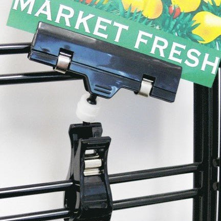 Porte - affiche acrylique avec pince à ressort NOIR 4"H - Porte - prix & solution d'accrochage - Mobico Canada