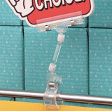 Acrylic sign holder clear  with spring clamp, 6-1/4"H