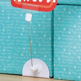 Clear Sign holder clear with metal rod, 7" with magnetic bas