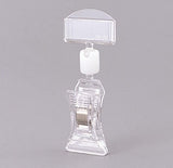Acrylic sign holder clear  with spring clamp, 2-3/4"