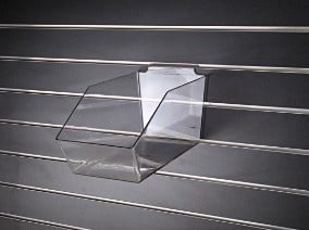 Boite et bol en acrylique pour slatwall - Accessoires pour panneaux rainuré - Mobico Canada