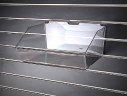 Boite et bol en acrylique pour slatwall - Accessoires pour panneaux rainuré - Mobico Canada