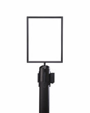 Porte affiche 8.5" x 11"H noir mat pour poteau à ruban rétractable - Pharmacie - Mobico Canada