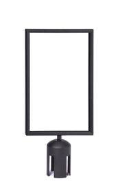Porte affiche 8.5" x 11"H noir mat pour poteau à ruban rétractable - Pharmacie - Mobico Canada