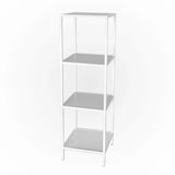 Étagère blanche en métal avec 4 tablettes fixes en mélamine 16"x16"x52¼"