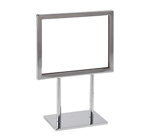 Cadre horizontal sur base 7” x 5 ½”H, chrome - Porte - affiche de comptoir - Mobico Canada