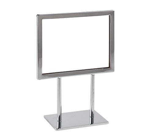 Cadre horizontal sur base 7” x 5 ½”H, chrome - Porte - affiche de comptoir - Mobico Canada