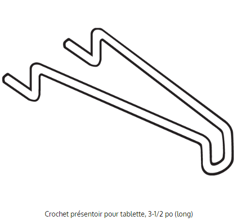 Crochet à tablette de métal pour pince à chips - 3 1/2'' - Pharmacie - Mobico Canada