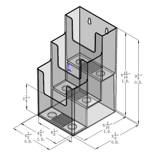 2" x 9"H, mur, comptoir & SW - Accessoires de présentation - Mobico Canada