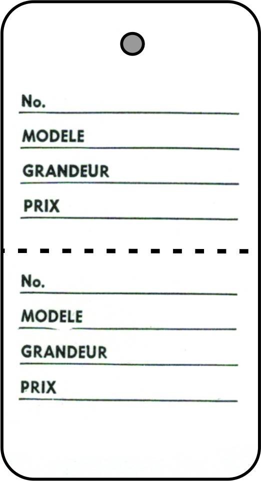 Étiquette 2 parties FRANÇAIS 1.75" x 2.88"H - Fusil à étiqueter avec attache de nylon - Mobico Canada