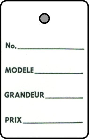 Étiquette 1 partie FRANCAIS 1.25" x 1.88"H - Fusil à étiqueter avec attache de nylon - Mobico Canada