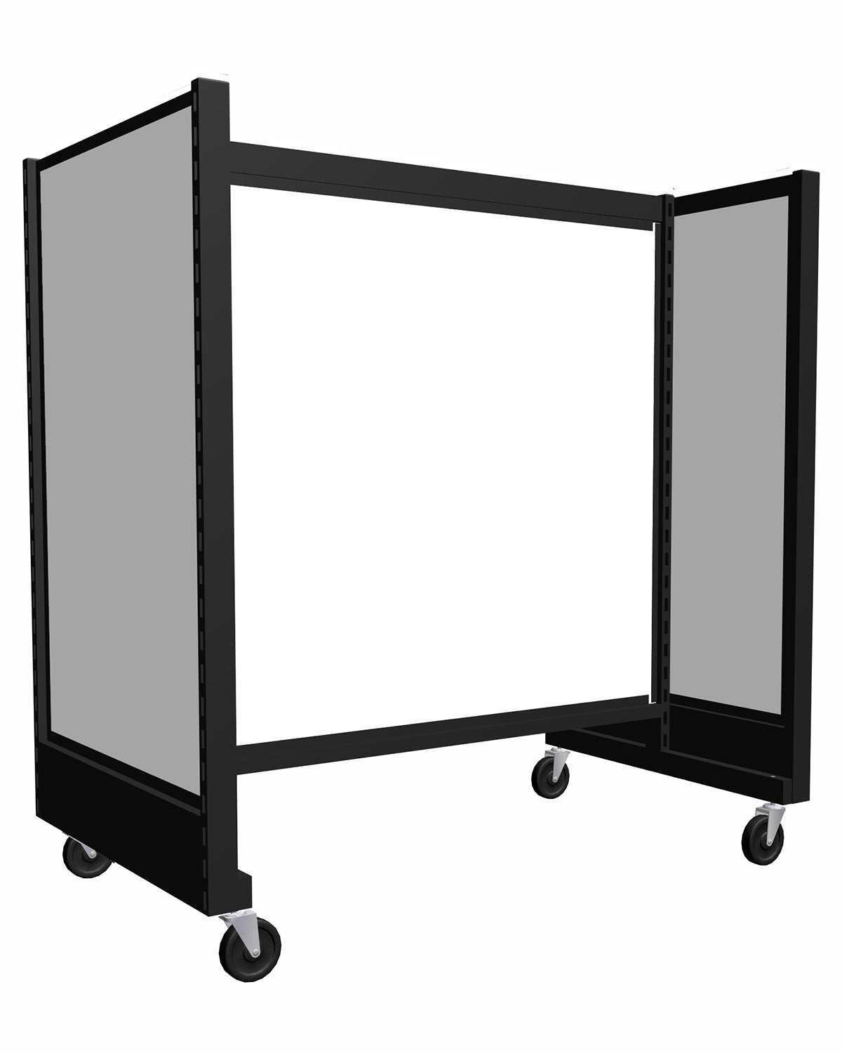 Présentoir de gondole de 48'' en H | Argent | Mélamine blanche. - Gondole HD encoches 1" - 2"cc - Mobico Canada