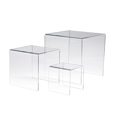 Grands podiums carrés 4" / 6" / 8", ensemble de 3 - Accessoires de présentation - Mobico Canada