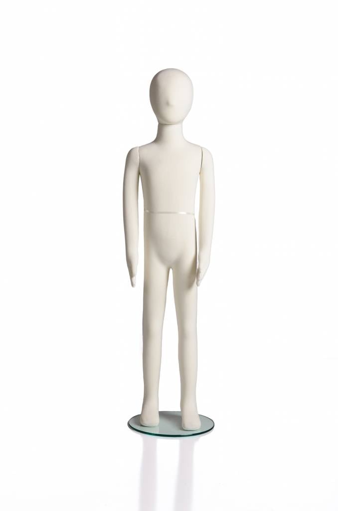 Mannequin enfant flexible, 8 ans, 47"H tissu crème - Mannequin enfant - Mobico Canada