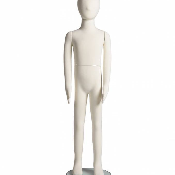 Mannequin enfant flexible, 8 ans, 47"H tissu crème - Mannequin enfant - Mobico Canada