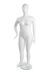 Mannequin femme taille forte noir ou blanc lustré, base ronde en verre - Mannequin femme - Mobico Canada