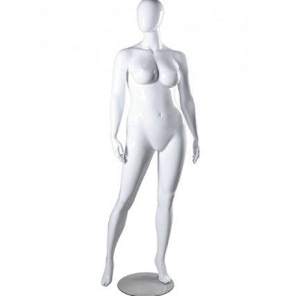 Mannequin femme taille forte, fibre de verre blanc mat - Mannequin femme - Mobico Canada