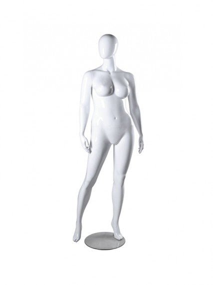 Mannequin femme taille forte, fibre de verre blanc mat - Mannequin femme - Mobico Canada