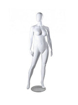 Matte white plastic plus-size female mannequin