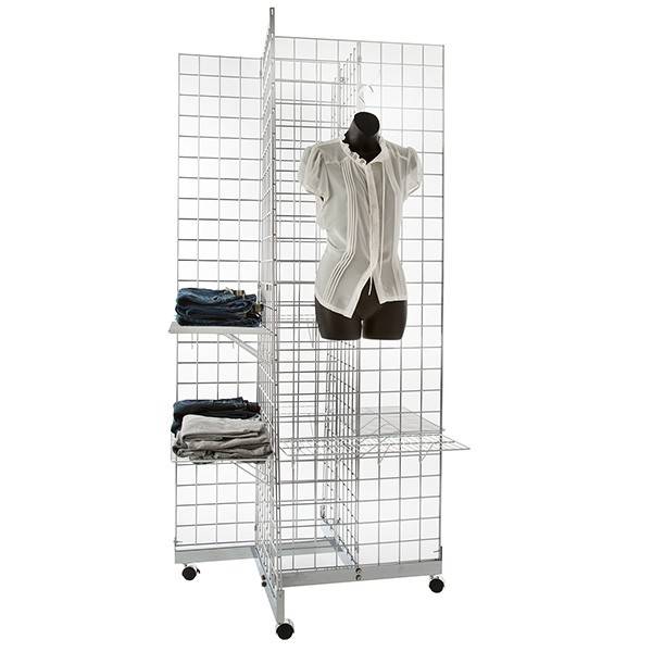 Base 4 côtés sur roues pour grilles & slatgrilles 24"L - Présentoirs pour vos événements - Mobico Canada