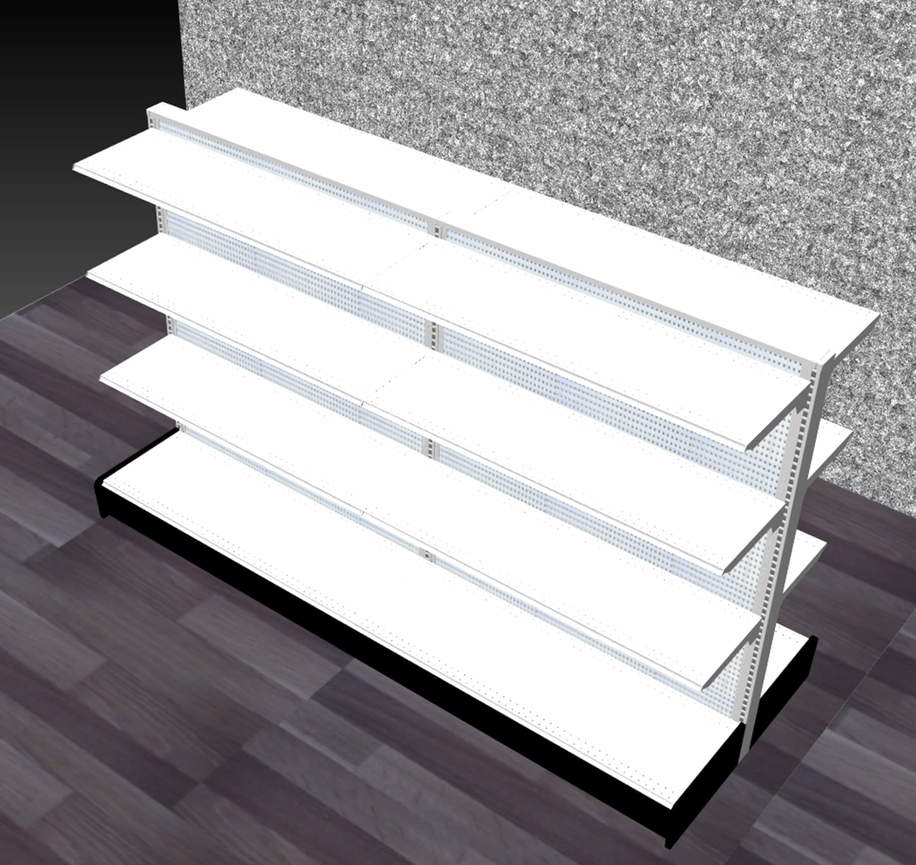 Étagère en îlot double | système de gondole, section 60''H x 96''L x 16'' base - Étagère commerciale, gondole, murale et Îlot de magasin - Mobico Canada