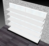 Single-sided shelving units | gondola Display - 84"H x 96"W x 16"base