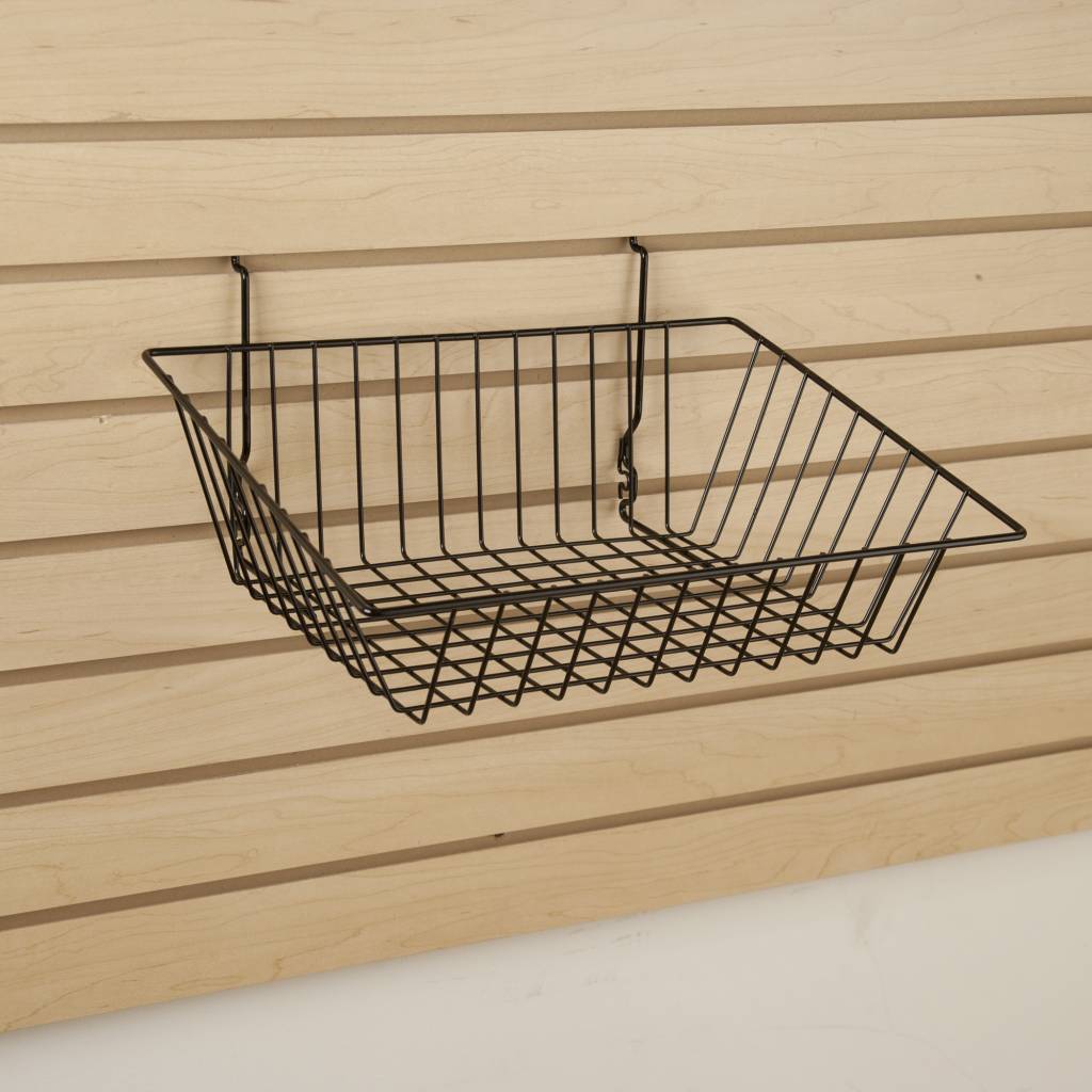 Panier 15" x 12" x 5"H noir ou blanc pour panneau perforé ou rainuré - Accessoires pour panneau perforé - Mobico Canada