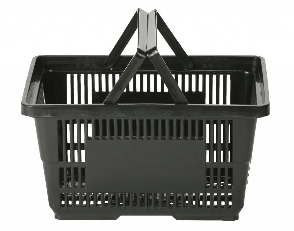 Panier de magasinage 28 litres en plastique 18 - 7/8"x 12 - 3/4"x 9 - 7/8"H /2 poignées - Mobico Canada