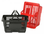 Panier de magasinage 28 litres en plastique 18 - 7/8"x 12 - 3/4"x 9 - 7/8"H /2 poignées - Mobico Canada