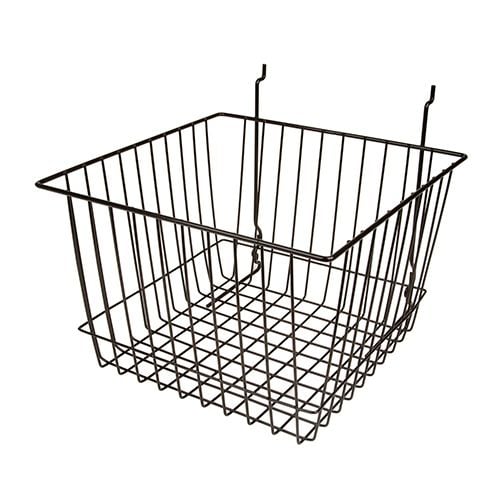 Panier 12" x 12" x 8"H noir ou blanc pour panneau perforé ou rainuré - Accessoires pour panneau perforé - Mobico Canada