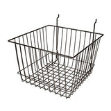Panier 12" x 12" x 8"H noir ou blanc pour panneau perforé ou rainuré