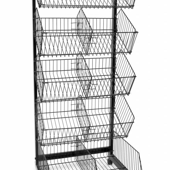 Paniers sur roues, 5 niveaux 23"x18"x57.5"H, noir ou blanc - Pharmacie - Mobico Canada