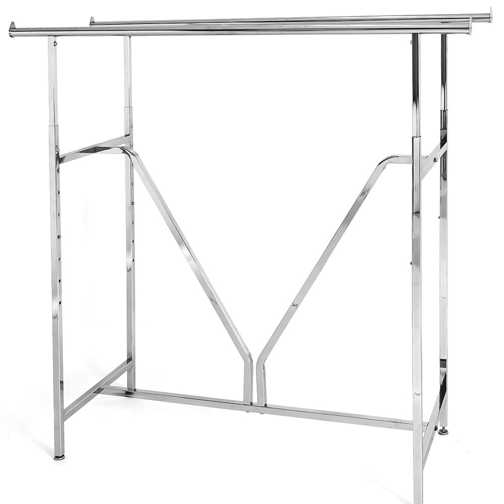 Porte vêtement double en ''V'' 60"L x 22''P - hauteur ajustable de 48” à 72” chrome - Porte vêtement - Mobico Canada
