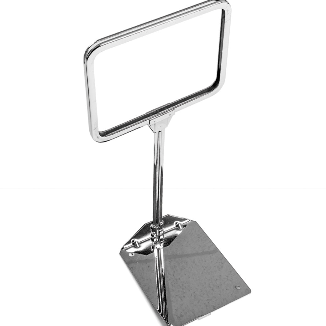 Cadre horizontal sur base 11”L x 7”H, avec tige ajustable de 14" to 22" - chrome - Pharmacie - Mobico Canada