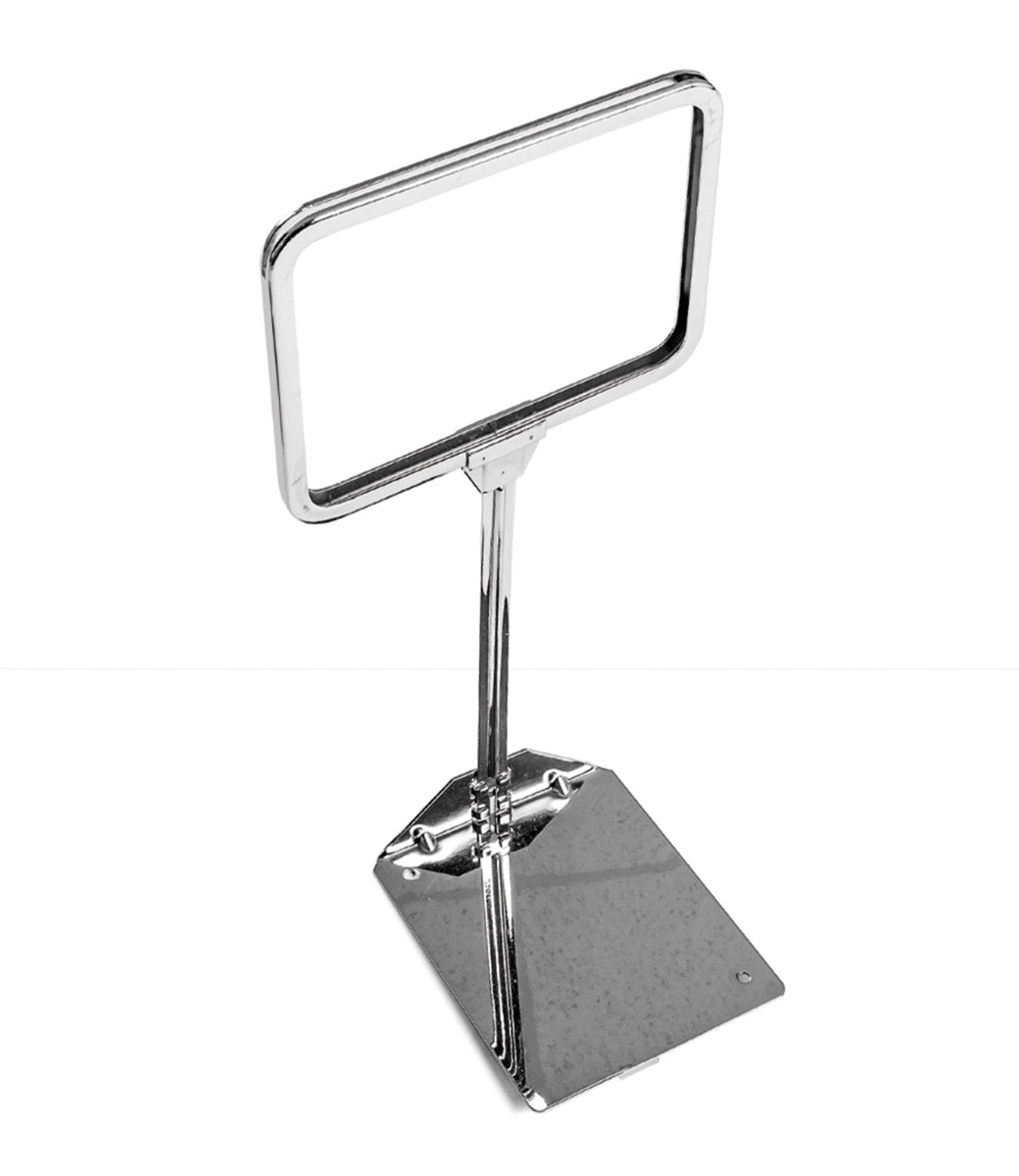 Cadre horizontal sur base 11”L x 7”H, avec tige ajustable de 14" to 22" - chrome - Pharmacie - Mobico Canada