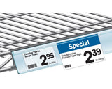 Porte-prix 44"x 1.25H clair pour tablette de grille et moulurée