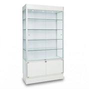 Présentoir vitré mural avec rangement sécurisé 42" x 16" x 78" - Comptoirs Vitrés - Mobico inc.