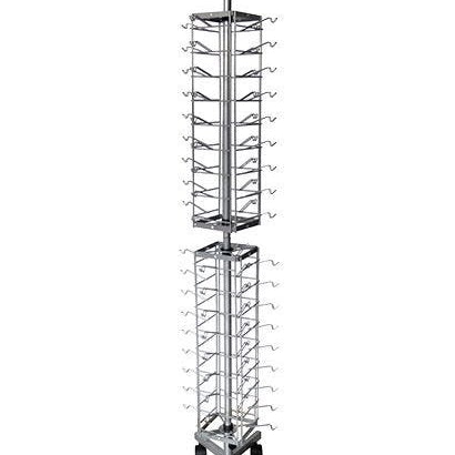 Présentoir de plancher pour 72 paires de lunettes avec mirroir - 67"H x 15"L - Présentoir pour cartes de souhaits et lunettes - Mobico Canada