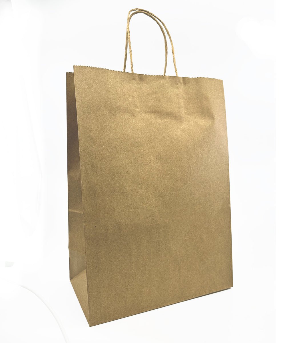 Sacs de magasinage en papier kraft 10x5x13" - Le vanity - Boite de 250 - Présentoirs pour vos événements - Mobico Canada