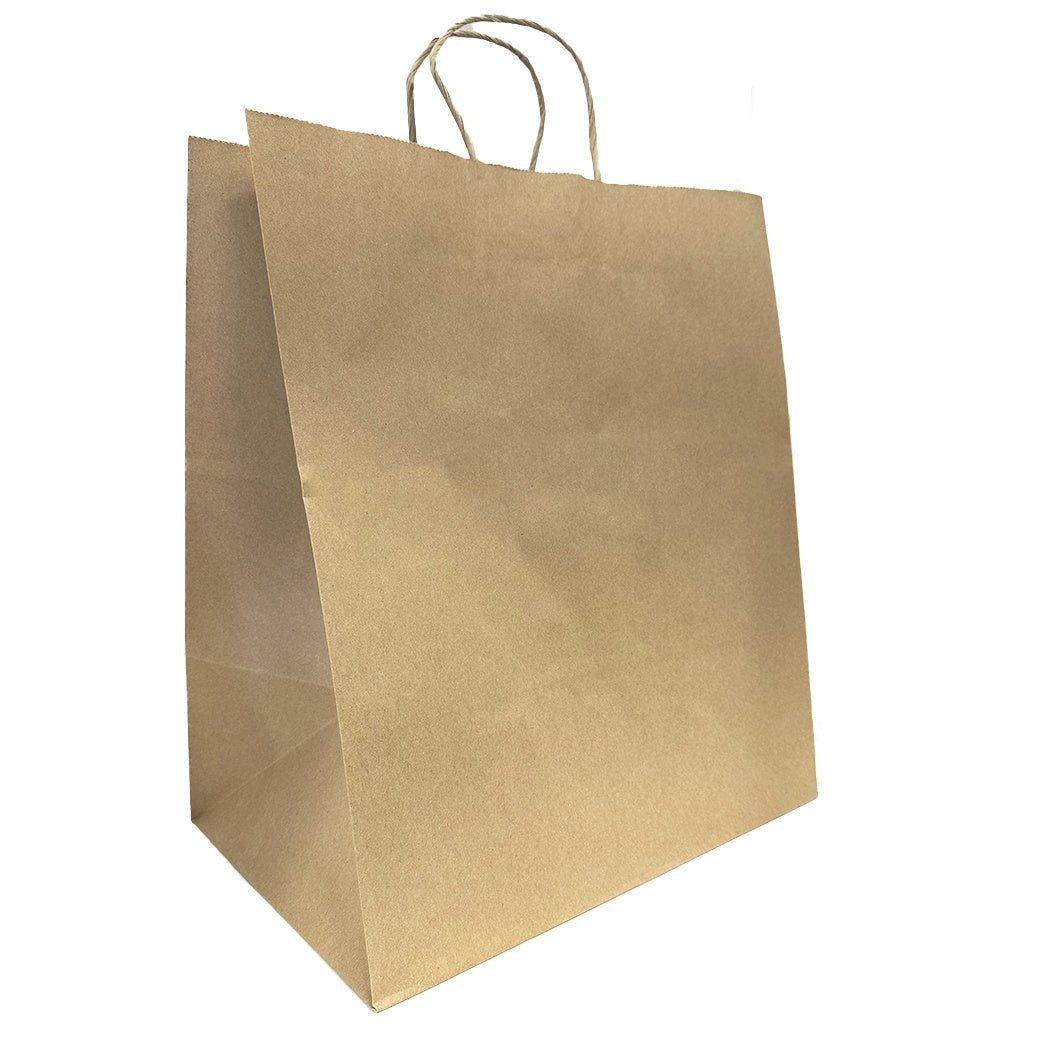 Sacs de magasinage en papier kraft 13 x 6 x 15'' - Célébrity - Boite de 250 - Présentoirs pour vos événements - Mobico Canada