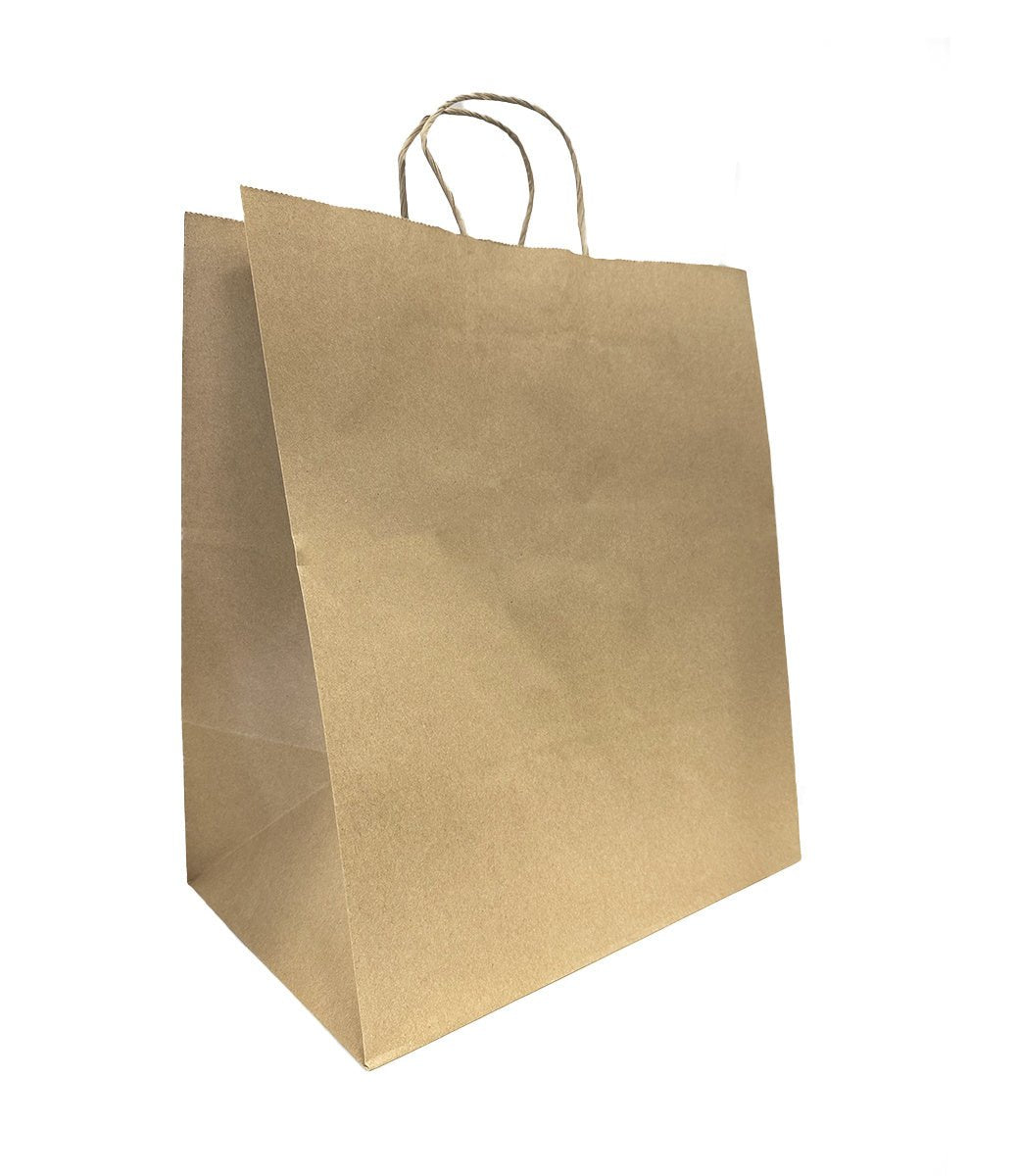 Sacs de magasinage en papier kraft 13 x 6 x 15'' - Célébrity - Boite de 250 - Présentoirs pour vos événements - Mobico Canada