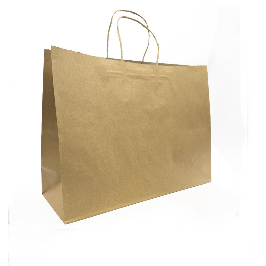 Sacs de magasinage en papier kraft 16 x 6 x 12'' - Le fashion - Boite de 250 - Présentoirs pour vos événements - Mobico Canada