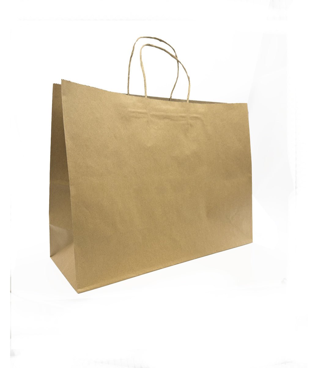 Sacs de magasinage en papier kraft 16 x 6 x 12'' - Le fashion - Boite de 250 - Présentoirs pour vos événements - Mobico Canada