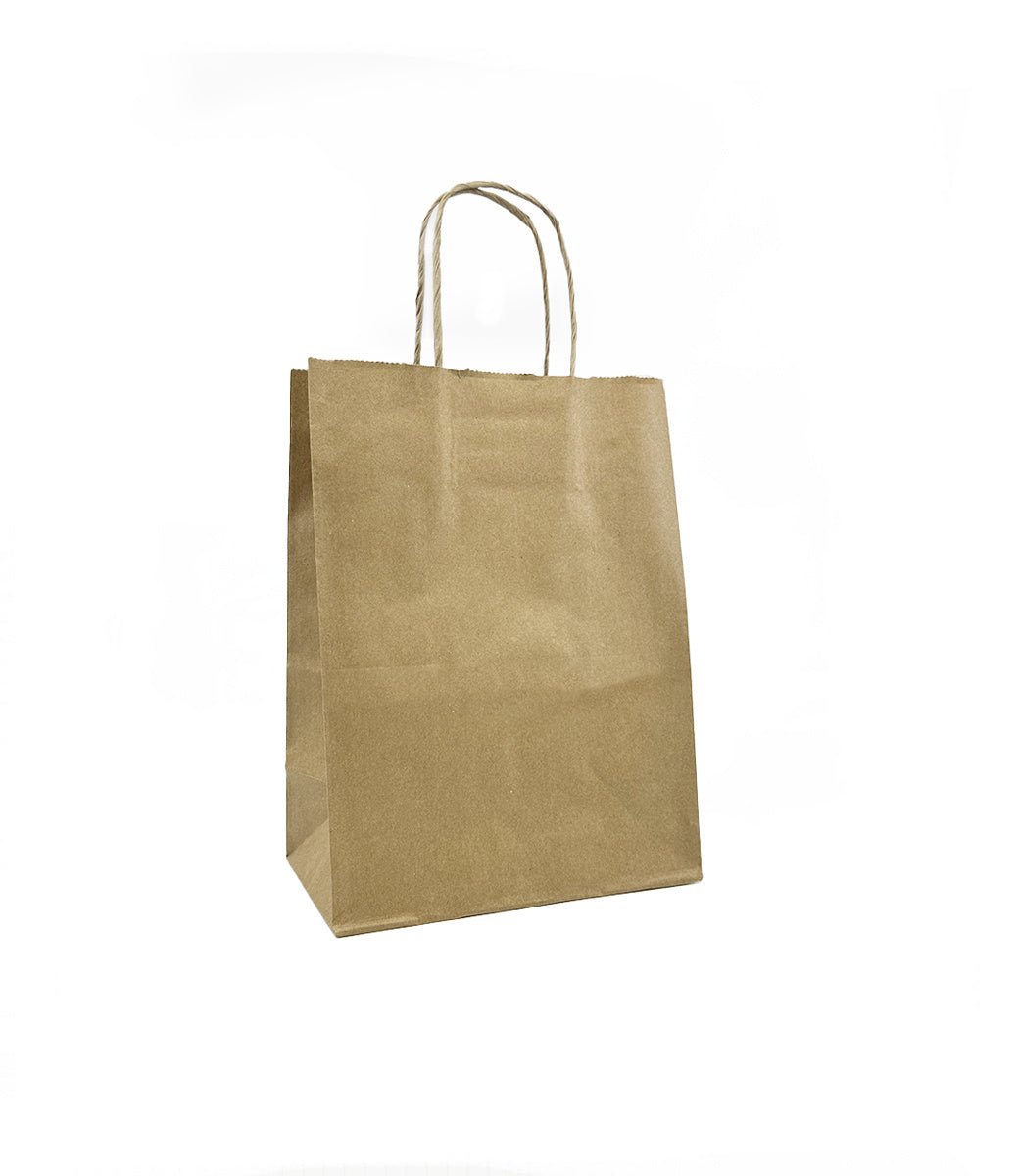 Sacs de magasinage en papier kraft 8 x 4 x 10'' - Le petit - Boite de 250 - Présentoirs pour vos événements - Mobico Canada