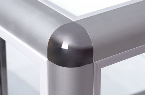 Présentoir vitré mural 84''H aluminium - Comptoirs Vitrés - Mobico Canada
