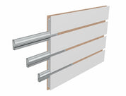 Panneaux rainuré 96"x 48''H | insertions robustes | Slatwall blanc. - Panneau rainuré de 96" X 48"H - Mobico Canada