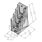 Support à brochure 4 niveaux 4 - 1/8" x 6" x 10"H, mur et comptoir - Accessoires de présentation - Mobico Canada