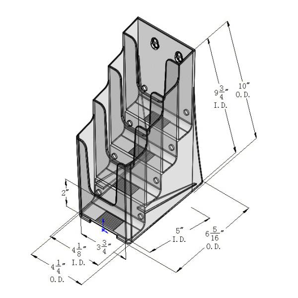 8" x 6" x 10"H, mur et comptoir - Accessoires de présentation - Mobico Canada
